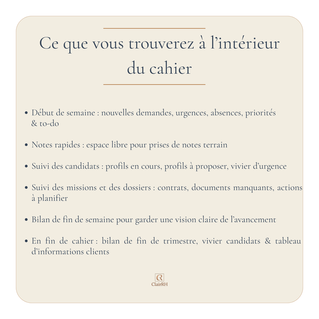 Le Cahier de bord recruteur (version papier)